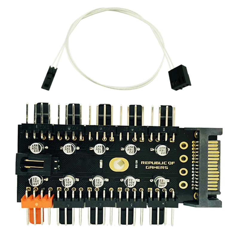 

New PC 1 to 10 4Pin Cooling Fan Hub Splitter LED PWM Cable 12V SATA Power Supply Speed Controller Adapter For Computer Mining