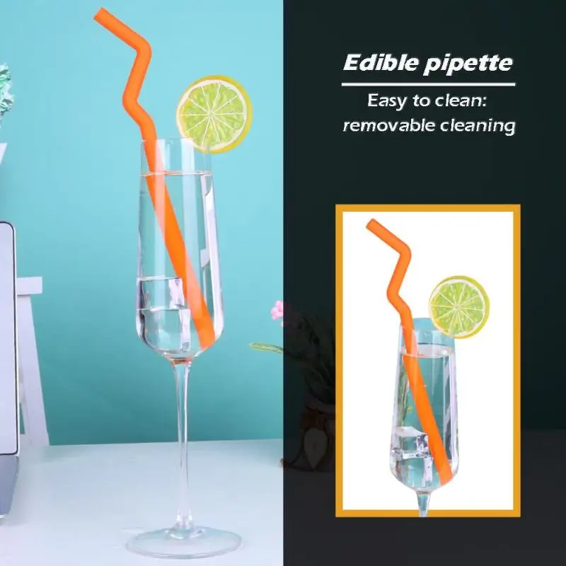 Reusable Flexible Bent Flexible Silicone Straws Home Party Bar Smoothies Juice Water Drinking Straw for Mugs Cup