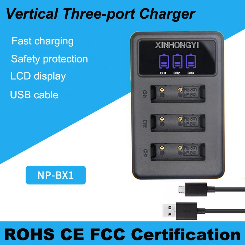 2x NP BX1 батарея NPBX1 Bateria + LED 3 слота USB зарядное устройство для Sony HDR AS200v AS20 AS15 AS100V RX100