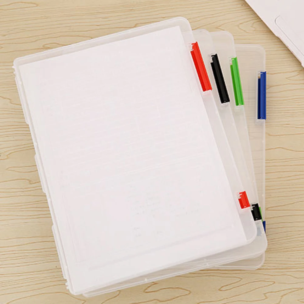 Durable Transparent Storage Box Clear Plastic Document Paper Filling Case A4 File Box