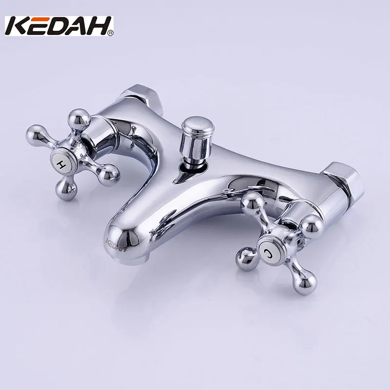 KEDAH Dual Handle Dual Control Shower Faucets Fixed Support Cold and