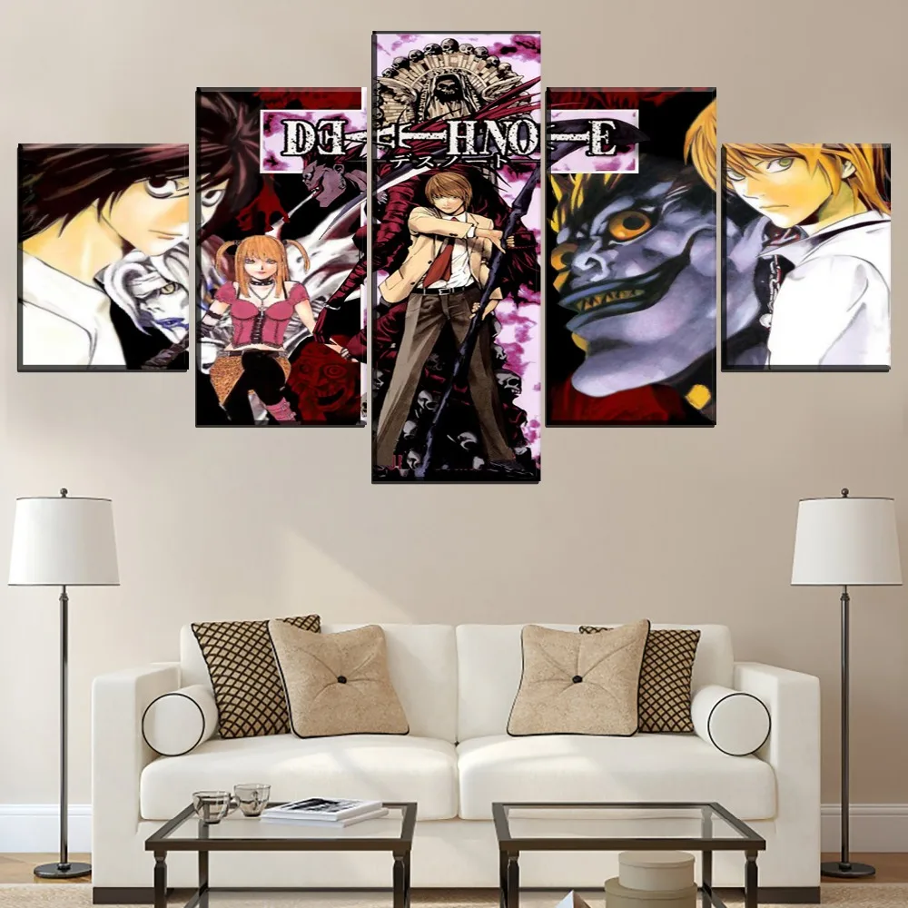 Холст картины Домашний Декор 5 шт. Death Note Картины Wall Art принты современный для