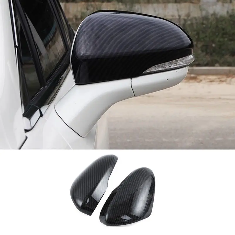 Carbon Fiber ABS Rearview Mirrors Cover Trim For Ford