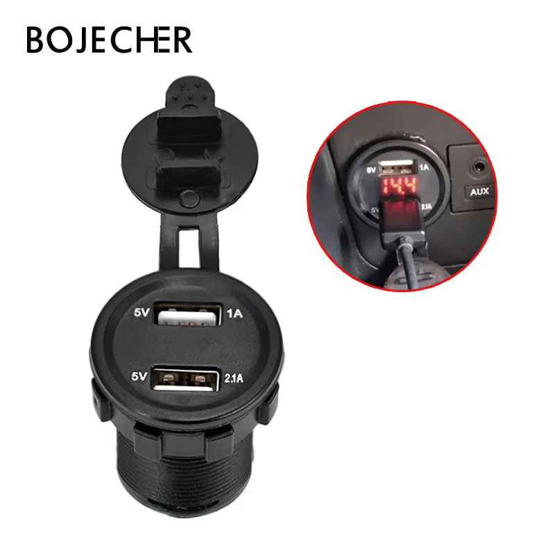 

Dual USB CAR Cigarette charger Lighter Car Charger Socket Charger LED Digital Voltmeter Meter Monitor Auto Truck ATV Boat