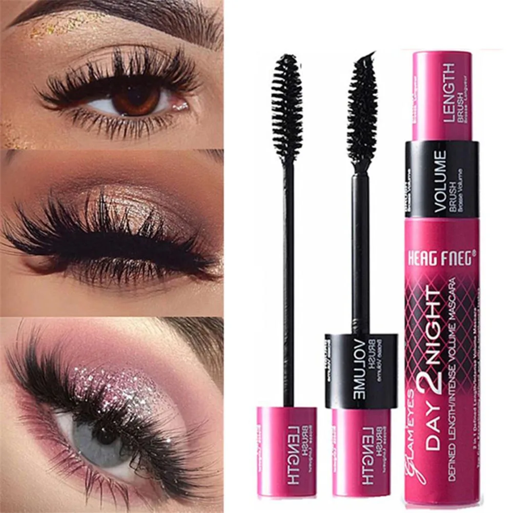 

2018 4D Silk Fiber Waterproof Mascara Black Curling Eyelash Double Waterproof Express Mascaras Eye Lashes Makeup Curler TSLM2