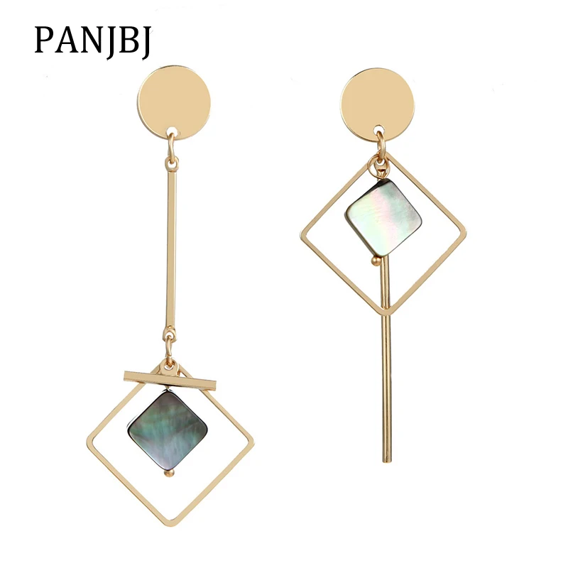 

Alloy Gold Geometric Asymmetry Shell Drop Earring Korean Style Women Statement Long Dangle Earring Fashion Jewelry High Quality