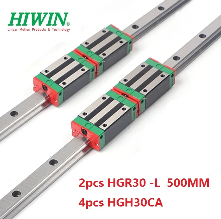 

2pcs 100% original Hiwin linear guide rail HGR30 -L 500mm + 4pcs HGH30CA linear narrow block for cnc router