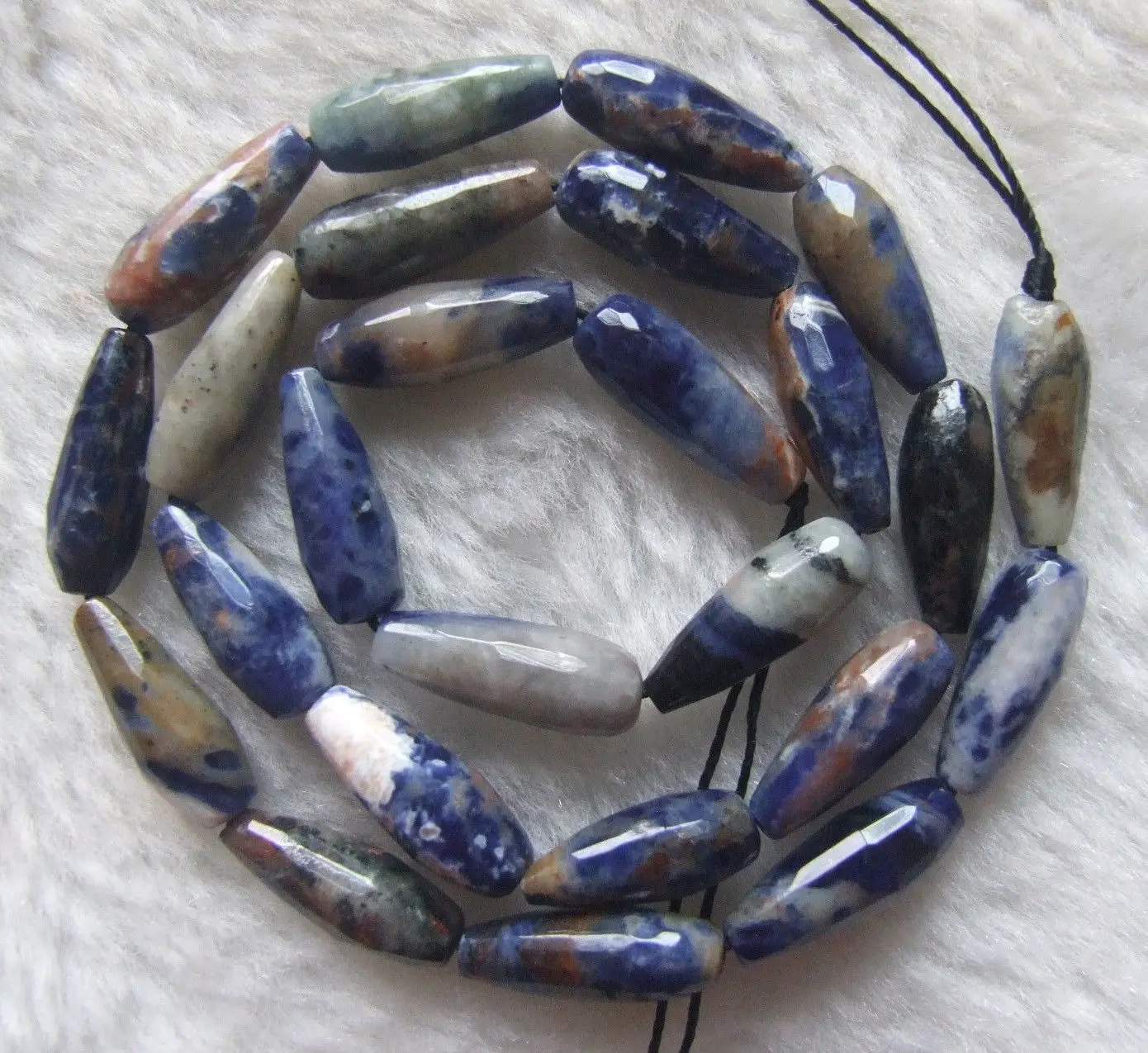 

6x16mm Natural Orange Sodalite Faceted Teardrop Loose Beads 15Inch