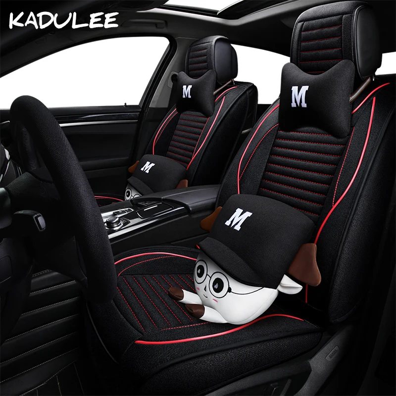 

KADULEE flax auto car seat cover For nissan teana j32 volkswagen passat b5 kia rio 2017 lifan solano car accessories car-styling