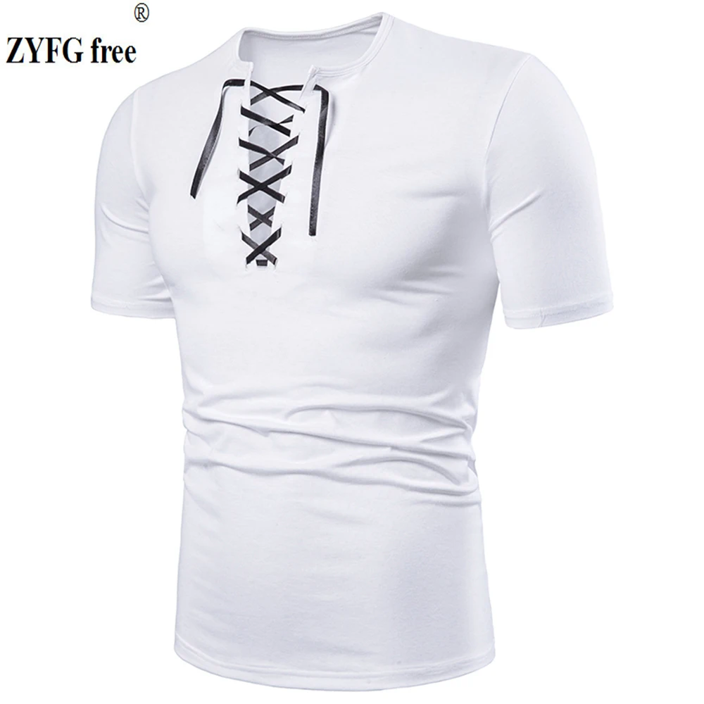 

Plus size men's t-shirts short-sleeved casual simple style t-shirt elastic drawstring design man clothing