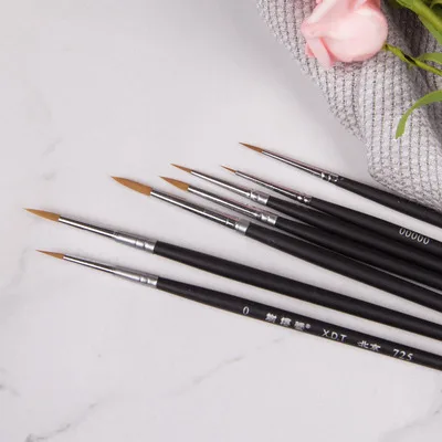 7pieces /lot 00000#~3# Pointed Painting Brush Outline Pen Combo for Gundam Model Building Military Model DIY XXT725 3