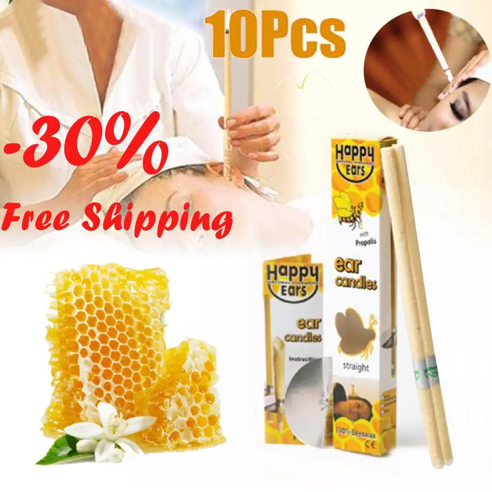 

2/10Pcs Ear Candles Natural Beeswax Candling Cones Homeopathic Aromatherapy Ear Care Tool