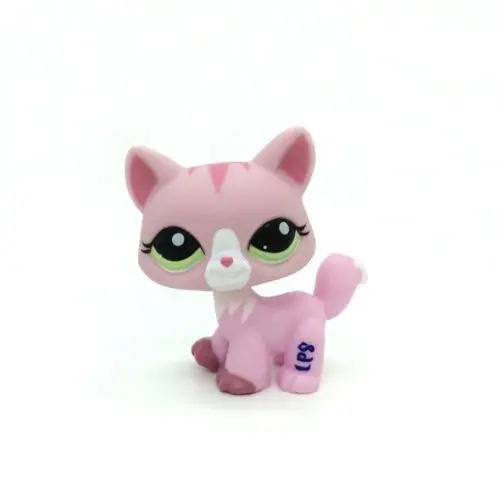 New Pet Collection Figure LPS Green Eye 1788 Walking Pink Cat Rare font b Toys b