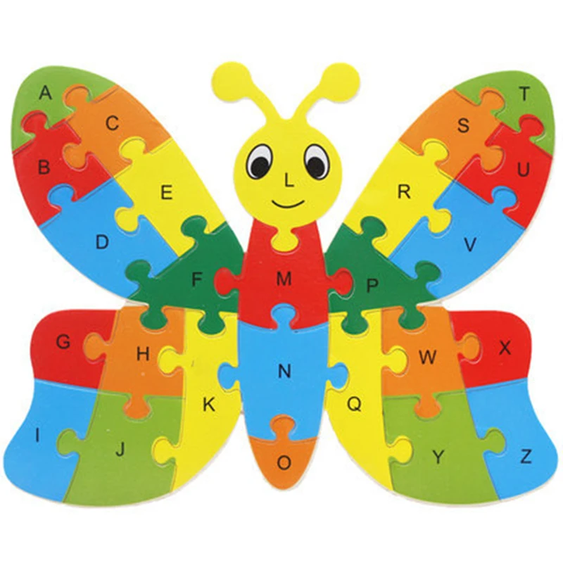 

Wooden Animal Shaped Letter Puzzle Toy Educational Brick For Kids Children Gift