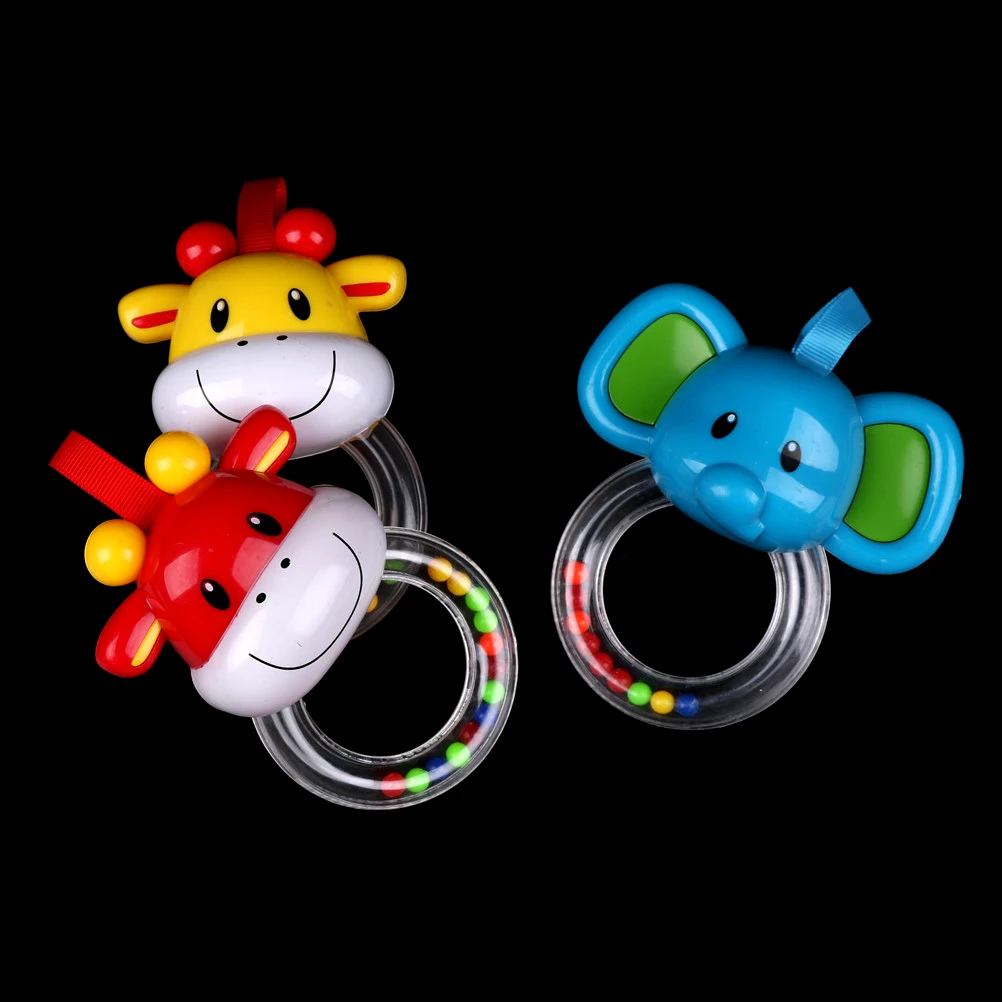 1pcs Elephant Baby Stop Crying Development Rattles Vocal Hand Bell