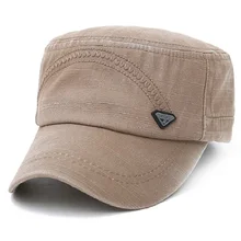 Мужская промытая плоская военная шляпа с бриллиантовым логотипом полукруглая вышивка изогнутая купюра Регулируемая винтажная кепи Состаренный дизайн