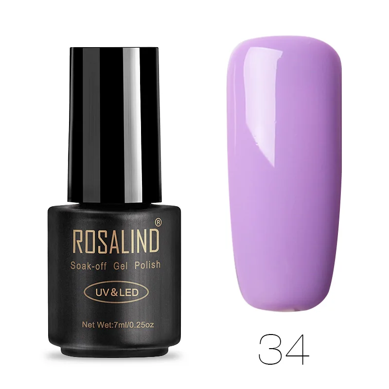 ROSALIND набор гель-лаков для ногтей гель Лаки 7 мл дизайн ногтей Маникюр УФ лампа поли гель для ногтей впитать ногти аксессуары - Цвет: RA34