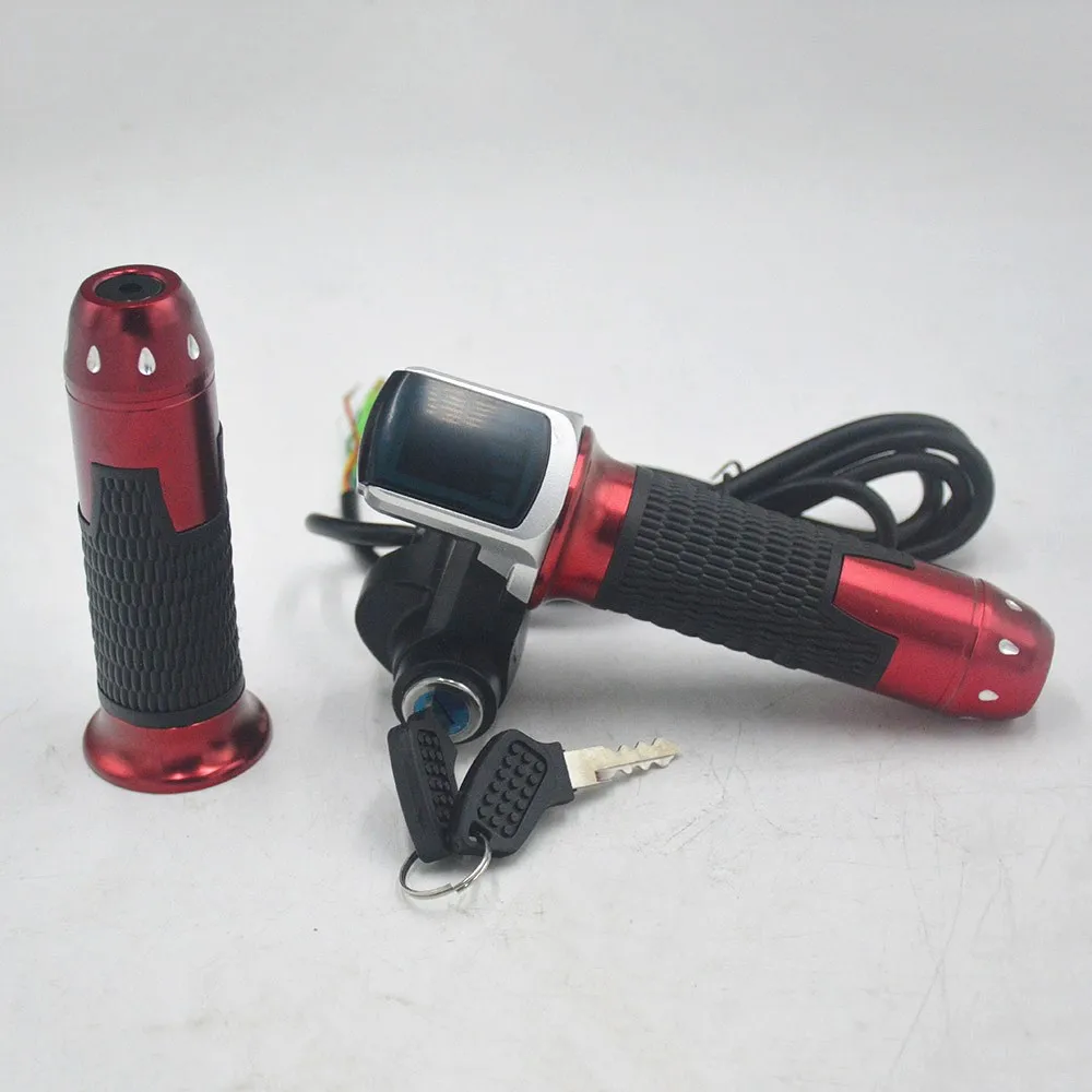Excellent 24V 36V 48V ebike throttle accelerator with LCD battery display Indicator/ON-OFF Key Lock for electric bike/bicycle/scooter 1 Excellent 24V 36V 48V ebike throttle accelerator with LCD battery display Indicator/ON-OFF Key Lock for electric bike/bicycle/scooter 1