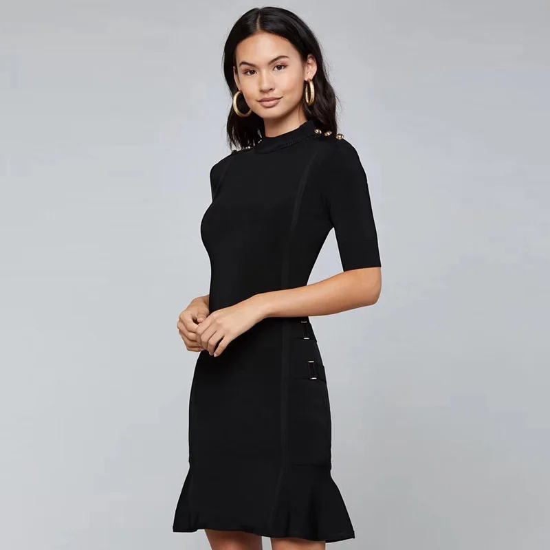 Новое Стильное платье с коротким рукавом женские элегантные черные ArmyGreen Bodycon миди вечерние платья Vestidos