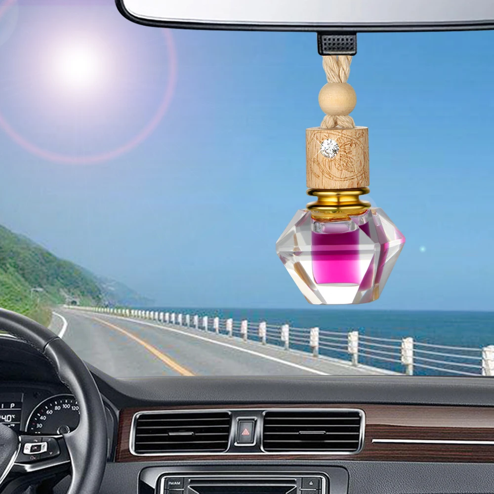 

Car Perfume Pendant Fragrance Crystal Air Freshener Auto Rearview Mirror Trim Decoration Accessory Diffuser Plant Essential Oil