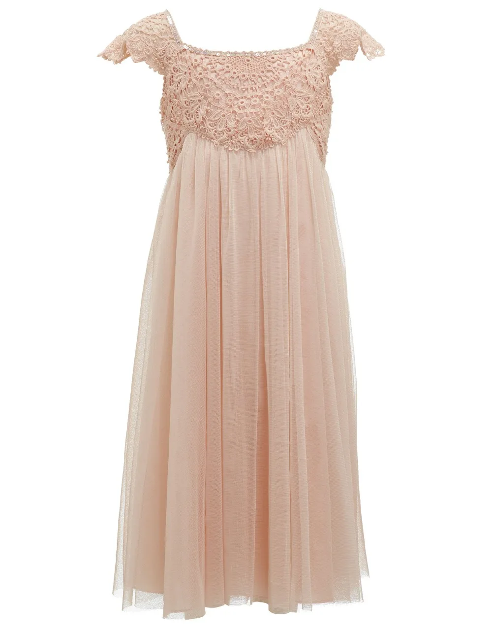 

Light Pink Flower Girl Dress Cap Sleeves Ankle-Length Cap Sleeves Back Bow Hot Sale Straight Chiffon First Communion Vestidos
