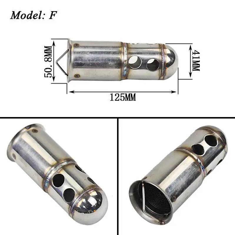 Silp на 38-61 мм мотоцикл съемный дБ убийца системы модифицированный Sainless сталь выхлопной трубы глушителя системы - Цвет: F