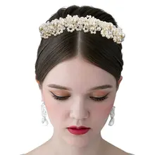 Западные модные жемчужные аксессуары для волос для свадьбы модный головной убор для невесты корона Цветочная шпилька для волос украшения заколки для волос