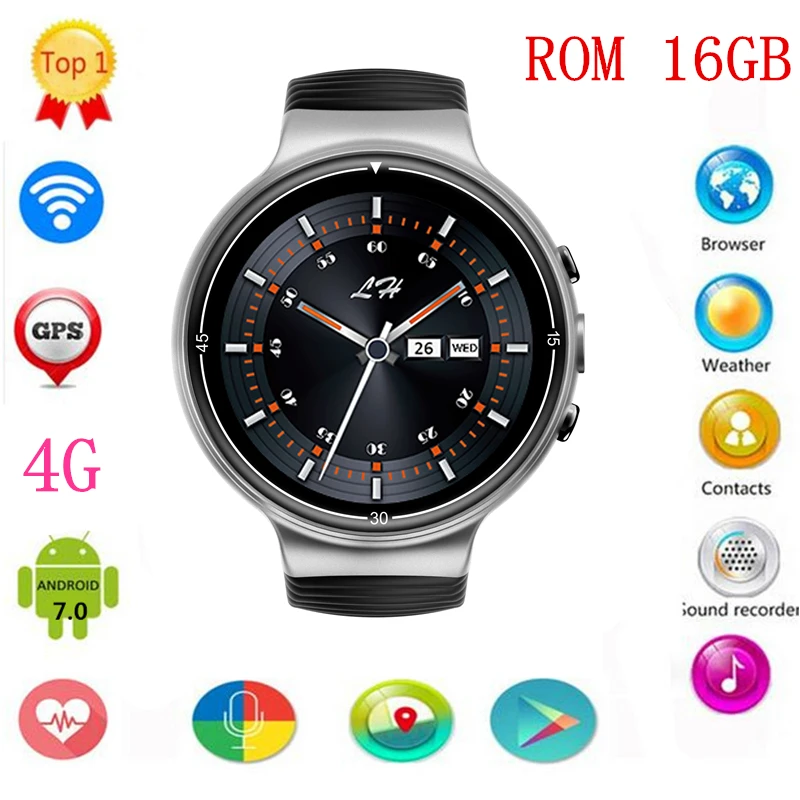 MTK6737 4 ядра Android 7 0 4G Смарт часы 1 ГБ/16 ГБ телефон Heart Rate Sim карты Поддержка Сменный