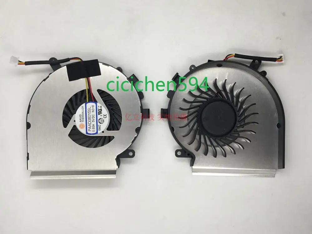 Охлаждающий вентилятор Cooler/радиатор для MSI GP62 2QE 218XCN 16J5 1795 GE62 GL62 GE72 GL72 PE70 GM PAAD06015SL N318 0.55A радиатора - Цвет лезвия: Fan only