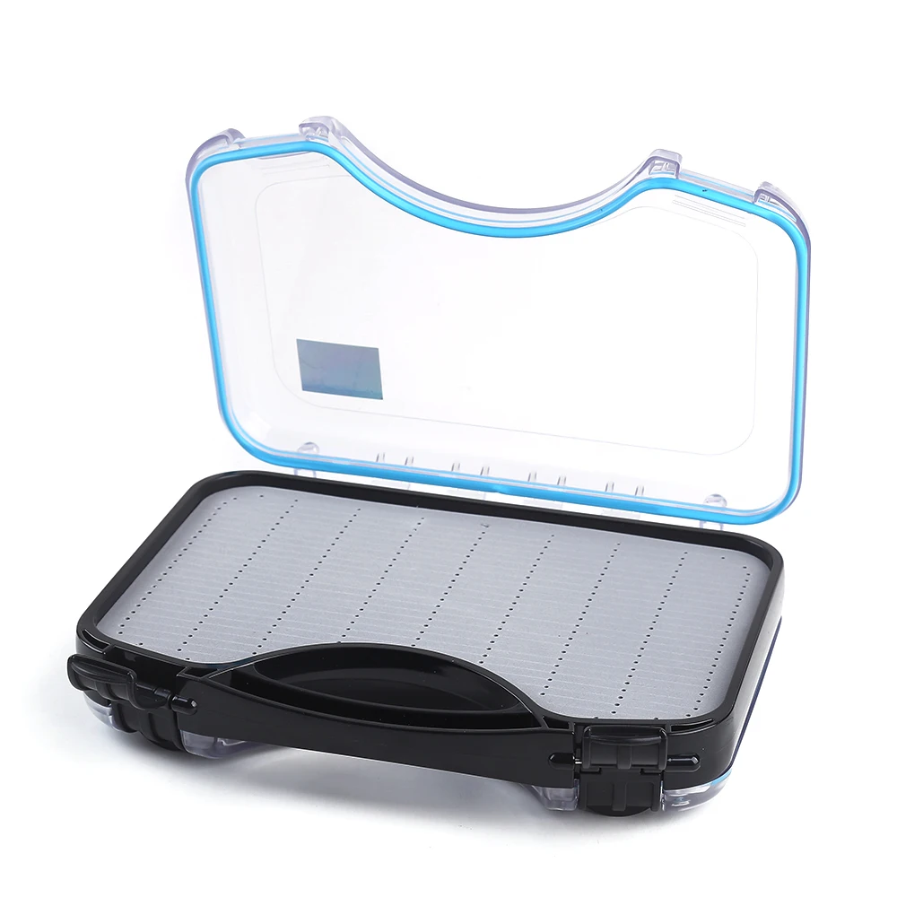 FISH KING Fly Fishing Box Slit Foam inside Plastic Waterproof Double Side cover Fly Fishing Tackle Box