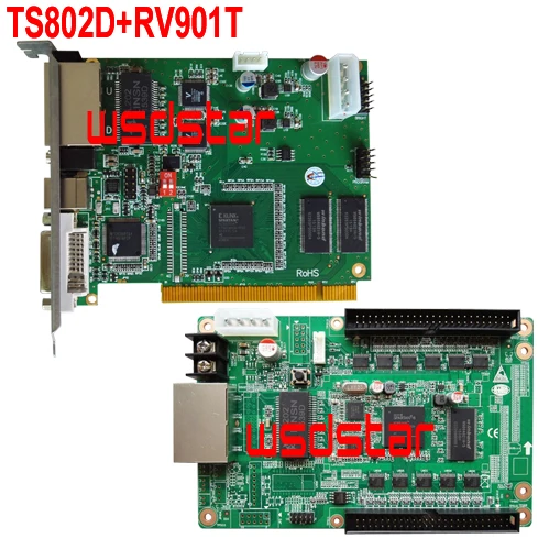 TS802D LED карта для отправки + 1 шт. RV901T полноцветный светодиодный экран Карта