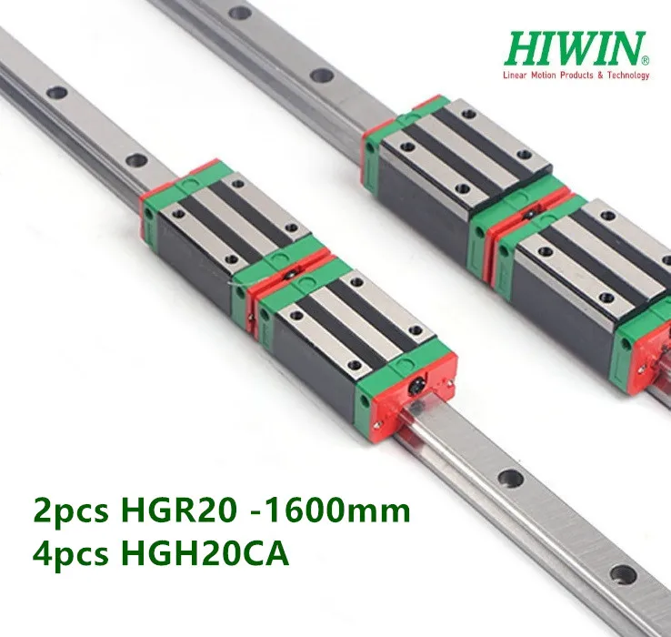 

2pcs original HIWIN HGR20 - 1600mm linear guide rail +4pcs HGH20CA narrow block carriage bearings for CNC