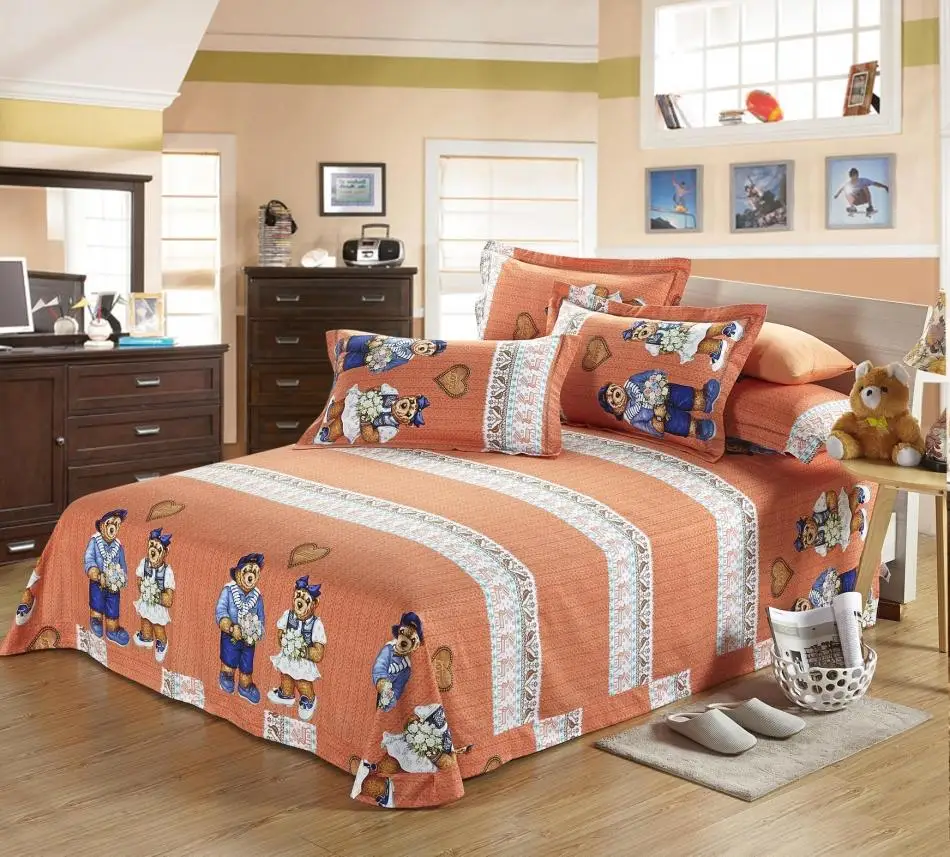 Teddy Bear Bed Sheet Bedding Set King Queen Size Full Double Doona
