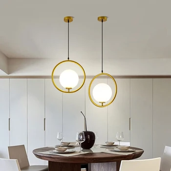

Nordic Modern Creative Round Ball,Linear Iron Chandelier Light Fixture Home Indoor Dining Room Restaurant Cafes Pub Lamps