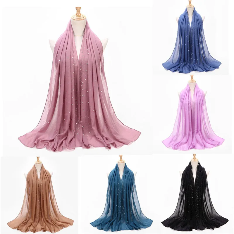  Fashion Women Ladies Chiffon Scarf Muslim Soft Wrap Long Shawl banda women's scarves handkerchief h