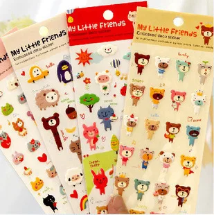 

(8 Sheets/lot) DIY Cute PVC Stickers for Diary Notebook Telephone Kawaii Decoration Sticker Stationery