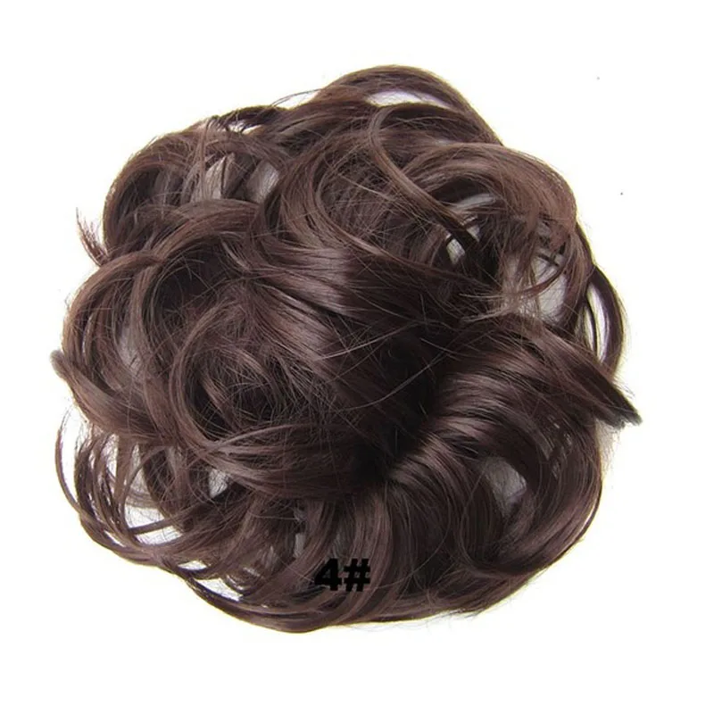 5 шт. jeedou синтетические коричневые вьющиеся шиньоны для наращивания волос женские аксессуары для волос Резиновая лента для волос натуральные шиньоны - Цвет: Натуральный чёрный
