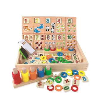 

Wooden Donut Digital Calculation Box Children Early Learning Puzzle Digital Animal Cognitive Toy Gift Jouet