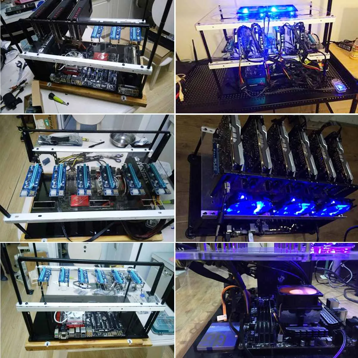 6 GPU 4 вентиляторы Открытый воздух Pro Майнинг компьютер сплав Корпус рамка Rig 4 для 6 GPU ETH BTC ZEC эфириум