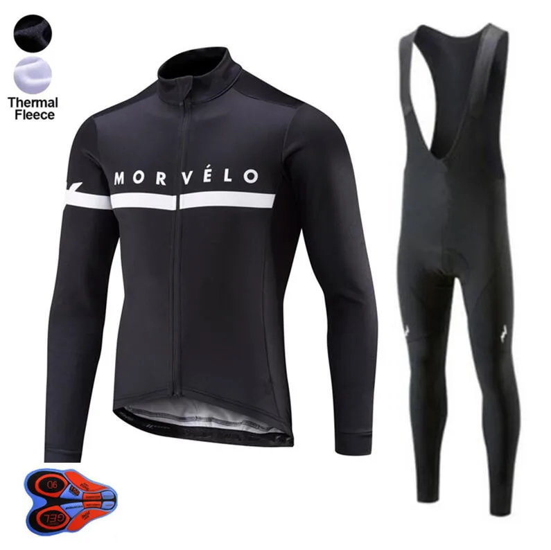 

Morvelo Winter Thermal Fleece Cycling Jerseys Set Maillot Ropa Ciclismo Invierno MTB Bicycle Clothing Bike Clothes Sportswear