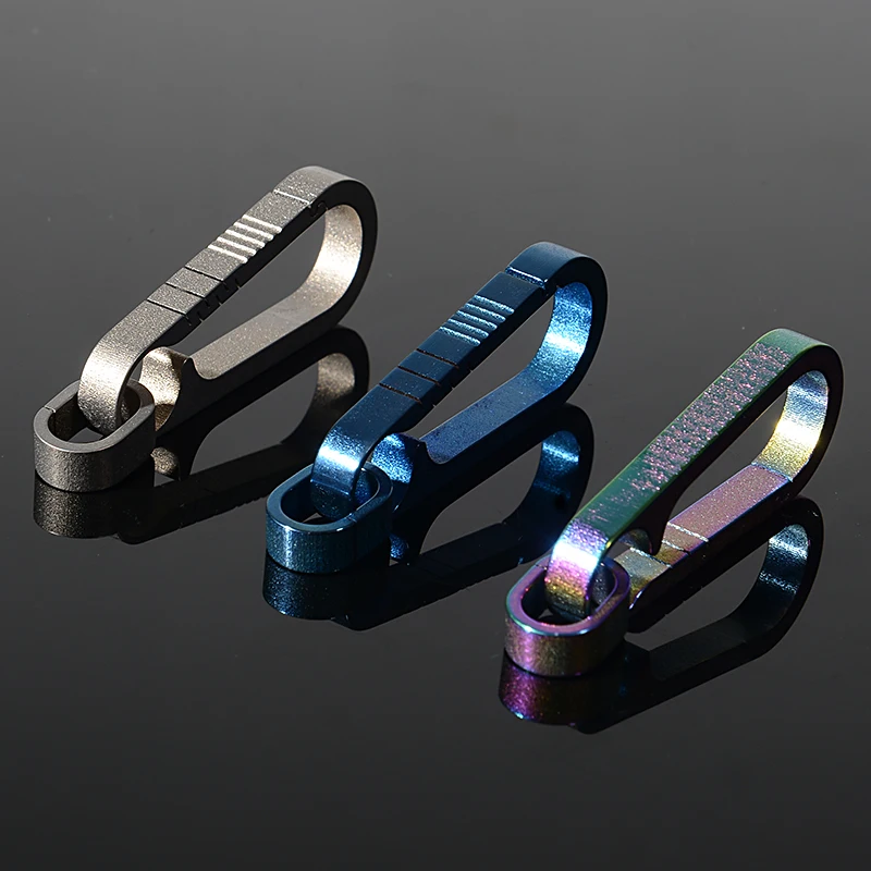 

Outdoor Titanium alloy carabiner gadget for man women Gift EDC Key keychain gear hunt hike camp climb backpack accessory