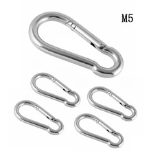 5PCS Set Spring Snap Quick Link Lock Ring Carabiner 304 Stainless Steel M4/M5/M6 Optional Length 4/5/6cm