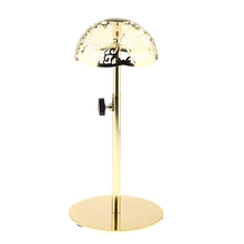 Adjustable Portable Wigs Hat Stand For Styling Drying Display- Gold