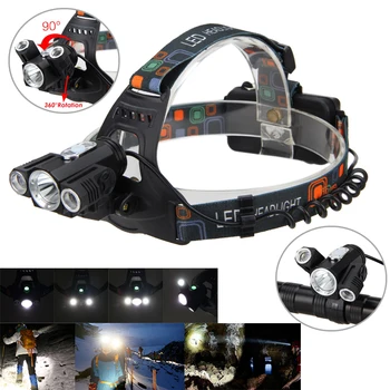 

2 in 1 10000 LM 3x XM-T6 +2R5 LED Headlight Bicycle Bike Light Torch for Camping Cycling