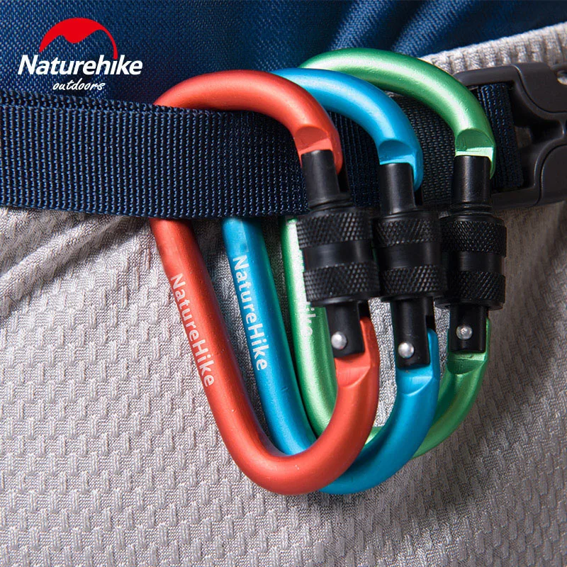 

Naturehike Water Bottle Hook Camping Tent Multifunctional Buckle 6cm D Type Lock Aluminum Alloy Key Backpack Hanger