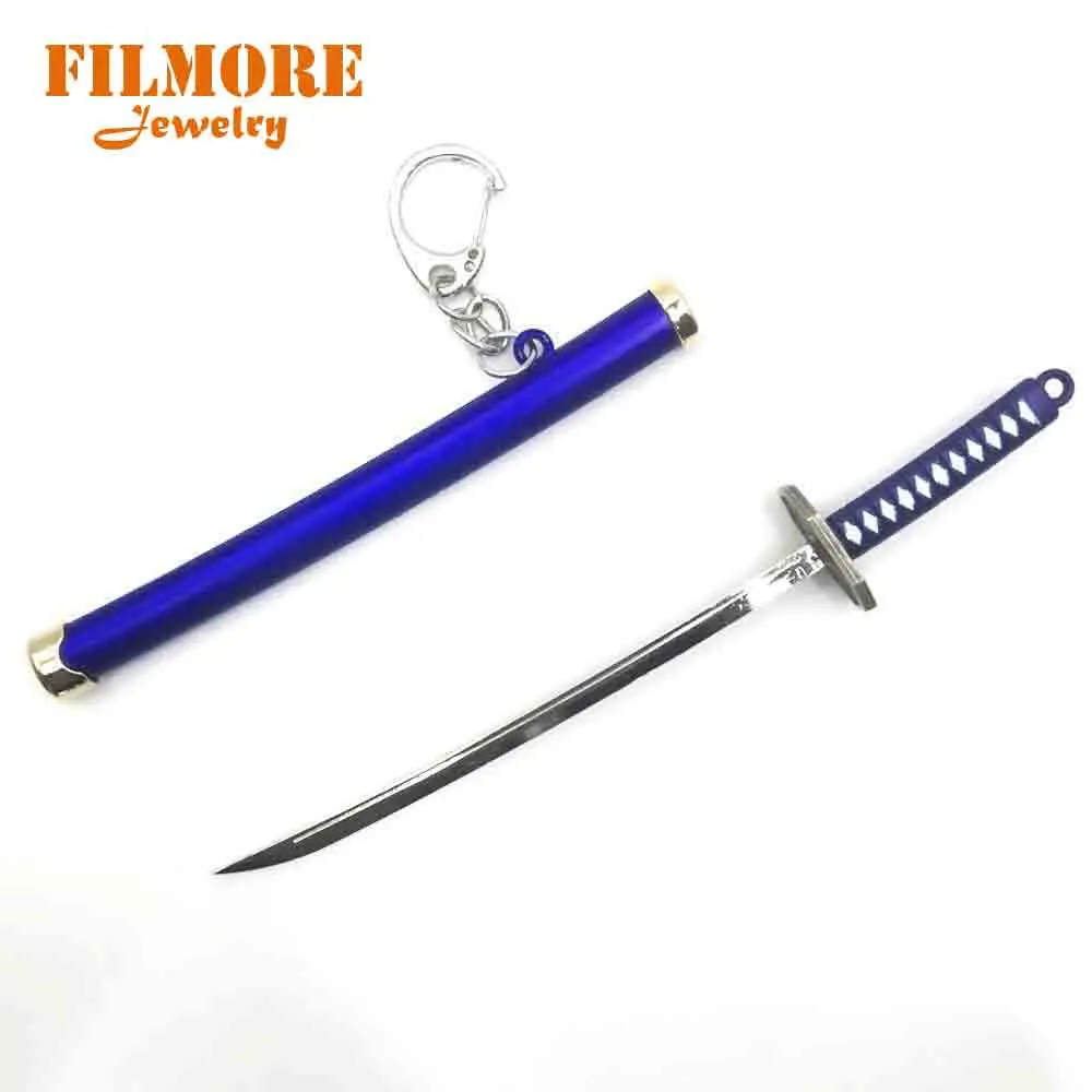 

Anime One Piece Roronoa Zoro Sheathed Knife Alloy Mens Keychain Key Chain Ring Bag Charm Men Fashion Jewelry Chaveiro Chaveiros