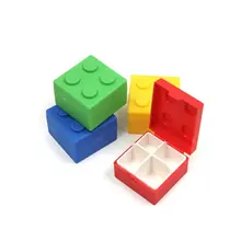 Портативный 4 Слотов Пластиковые Медицины Случае Building Block Стиль Наркотиков Ящик Для Хранения Ювелирных Изделий Организатор Мини Таблетки Дела (случайный Цвет)