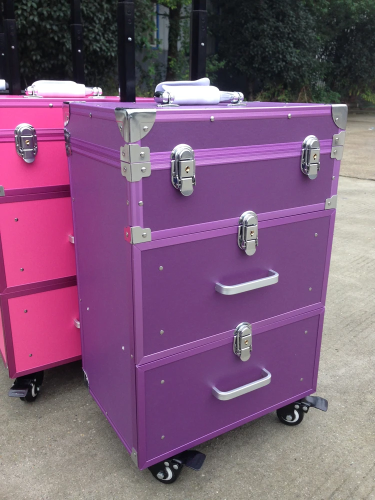 Косметички с колесиком, гвозди чемодан для макияжа на колесах с прокаткой, коробка для красоты, ящик для инструментов, багаж для путешествий, 2" дюймовый каюта чемодан
