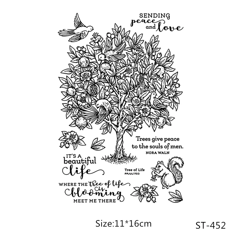 

AZSG Trees and birds Transparent Silicone Clear Stamps/seal for DIY Scrapbooking/Card Making/Photo Album Decoration Supplies