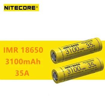 

2pcs original Nitecore IMR18650 IMR 18650 battery 3100mAh 35A 3.7v battery High Drain Rechargeable Battery for flashlight torch